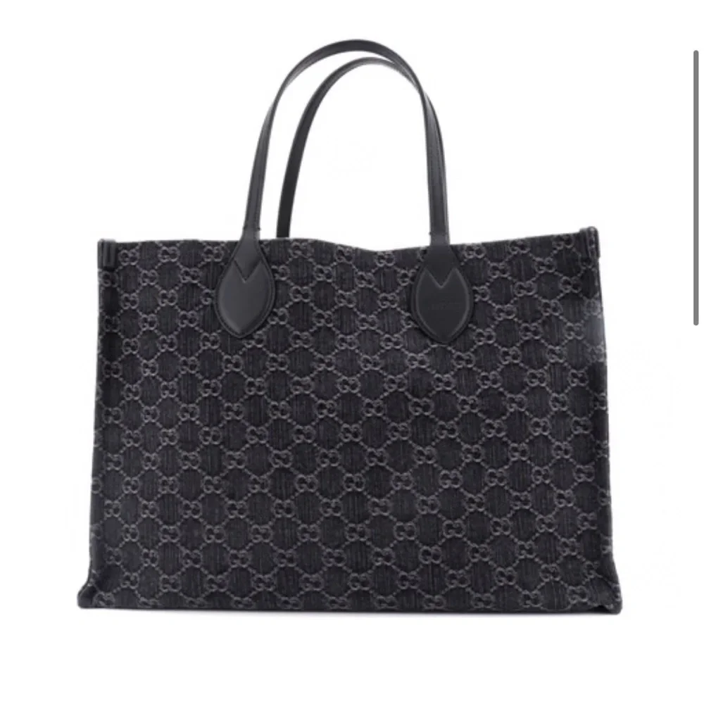 Gucci Ophidia Shopper Tote GG Black Denim - Large